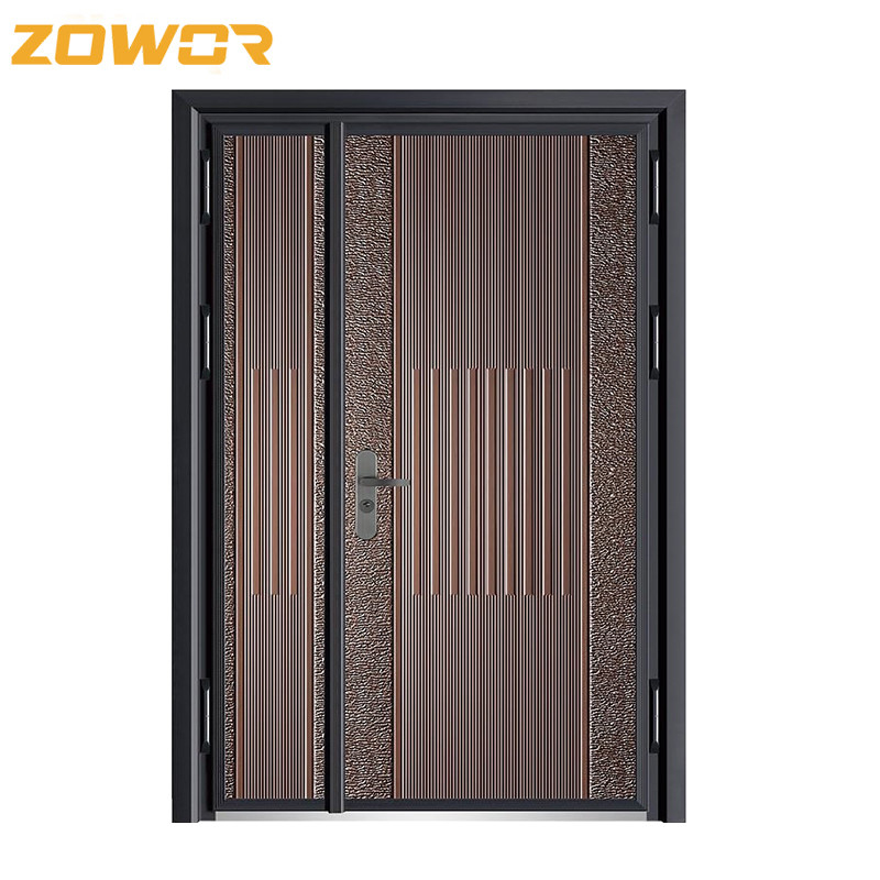 90mm Modern Iron Door Gate Design Double Steel Security Doors